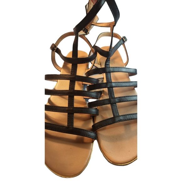 Charlotte Russe Shoes Flats Stappy Sandals Black Womens Size 9 - Picture 9 of 10